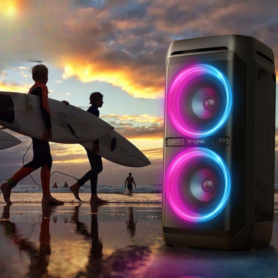 W-King T11 – Tragbarer kabelloser Bluetooth-Lautsprecher 100 W – 15600 mAh (10,8 V 5200 mAh)